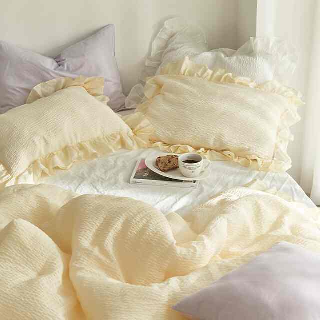 バムブー シアザッカー ラフルド 枕カバー