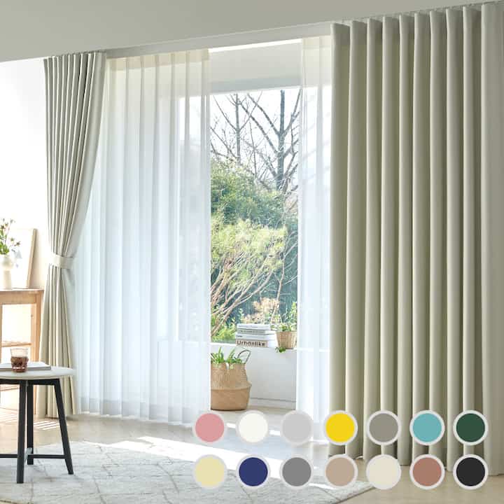 ブラウニーリネン’遮光カーテン［33色］