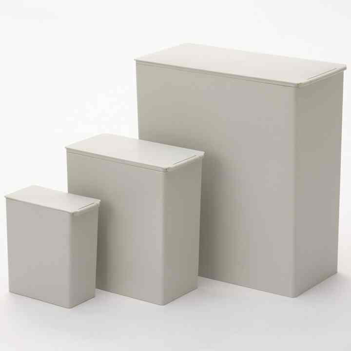 ポリプロピレンごみ箱・角型・袋止め付［2サイズ］