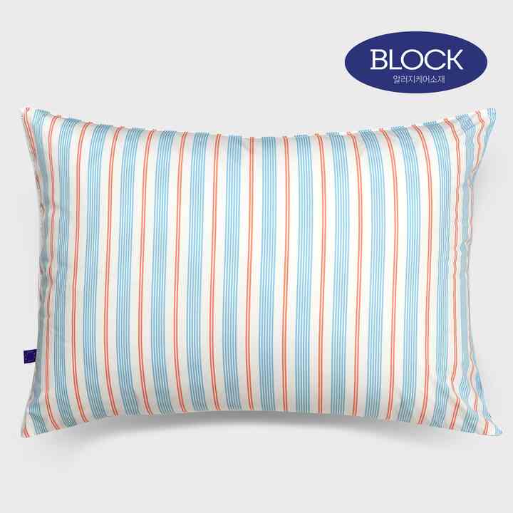ピローカバー Pillow cover - blue&orange stripe