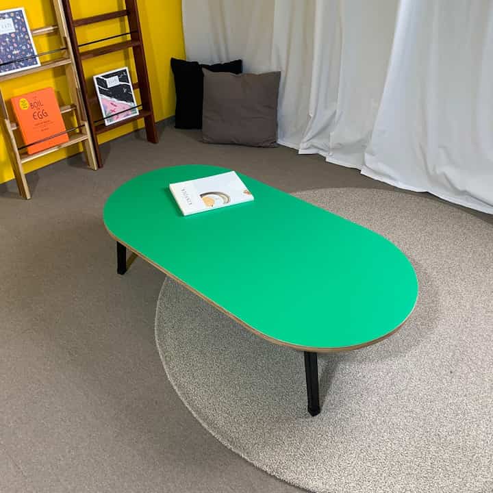 バーチ材 折りたたみローテーブル 楕円形［4色・3サイズ］