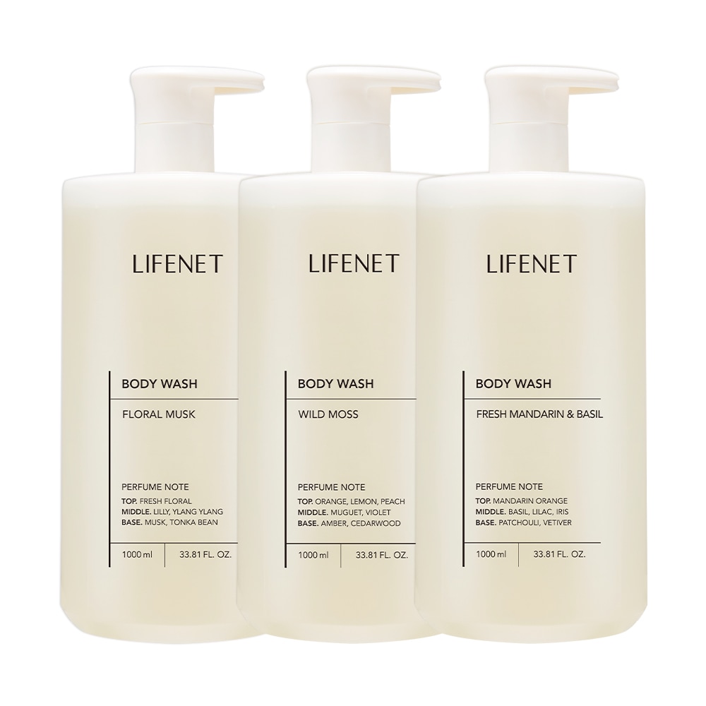 오늘의집 라이프넷 2+1 촉촉 클렌징 바디 워시 1000ml 3종 / 향 교차 선택 가능