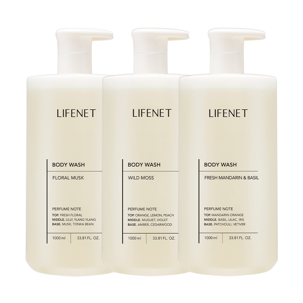 라이프넷 2+1 촉촉 클렌징 바디 워시 1000ml 3종 / 향 교차 선택 가능