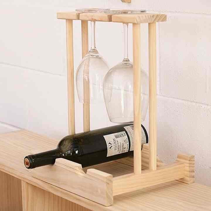 ウッド ワインラック 2本用