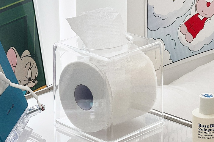 투명 사각 두루마리 그대로 아크릴 휴지케이스