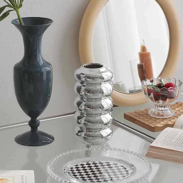 花瓶 オブジェ モダン シルバー