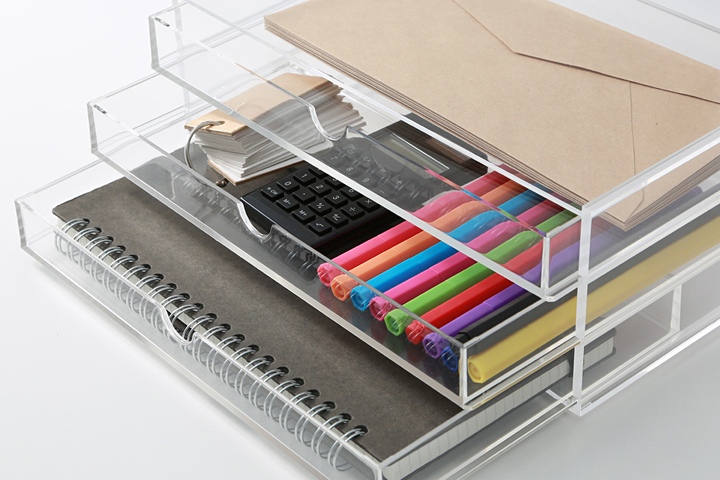 아크릴 케이스 가로형 3단 서랍식 (악세사리보관함)