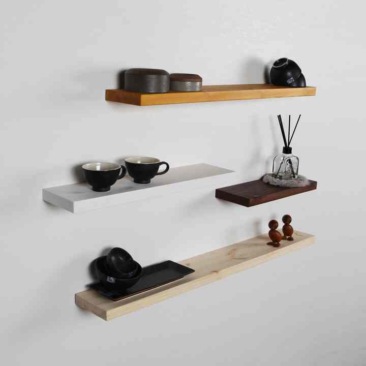 オーダーメイド 木製ウォールシェルフ［7色］