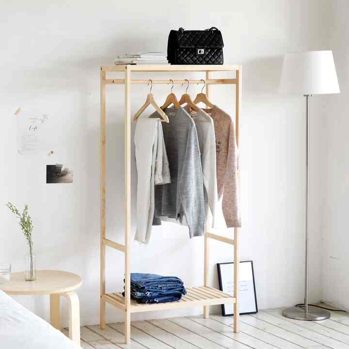 純木製 マルチラック ハンガー