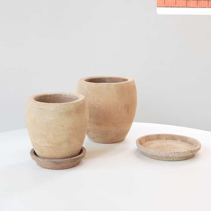 コティポット ヴィンテージ テラコッタ鉢 受け皿付き