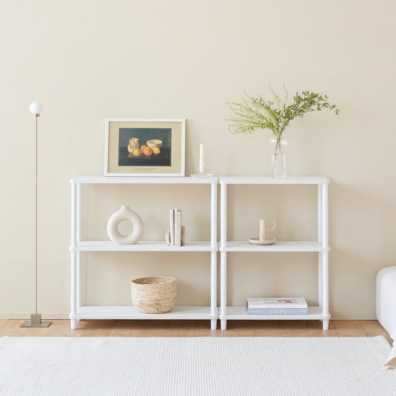 ROOM&HOME MONO ラウンド シェルフ 3段［2色・2サイズ］ ベージュ