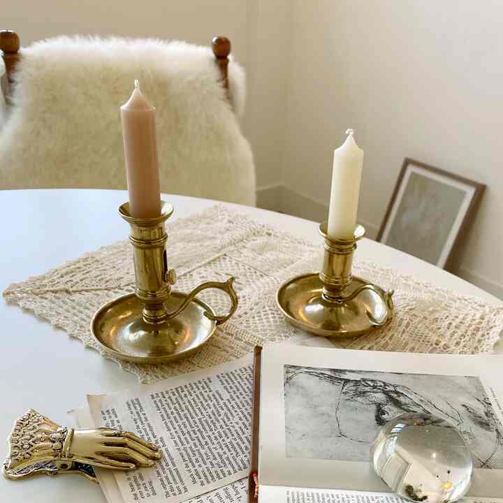 Vintage Gold ハンドル付きキャンドルホルダー［2サイズ］