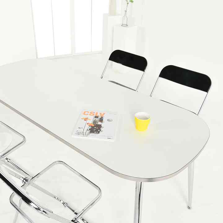 PlaneB シルバー ダイニングテーブル 1600