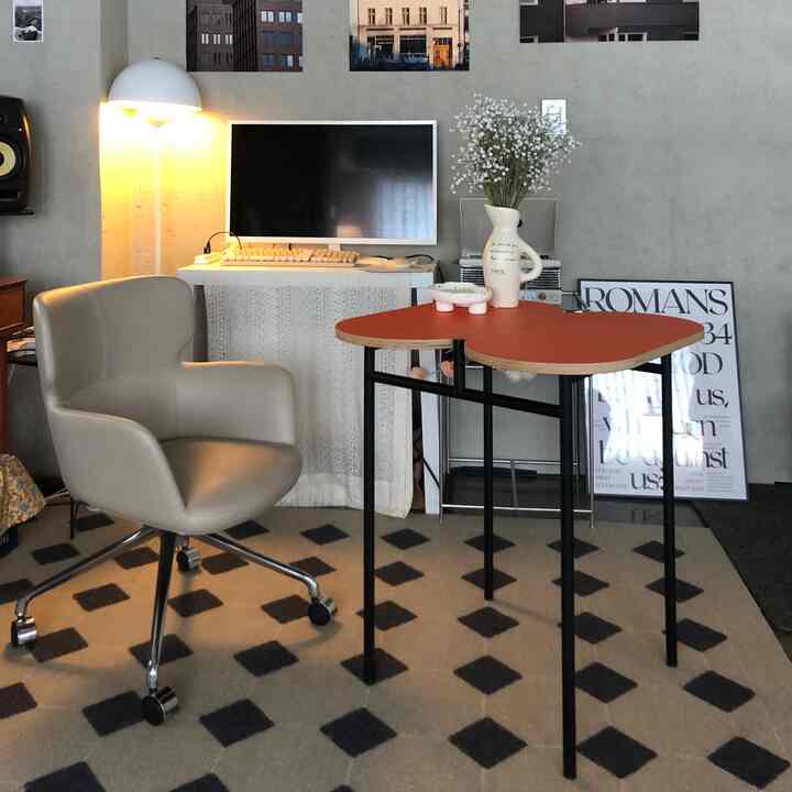 POP08 ブラックダイニングテーブル［6色］