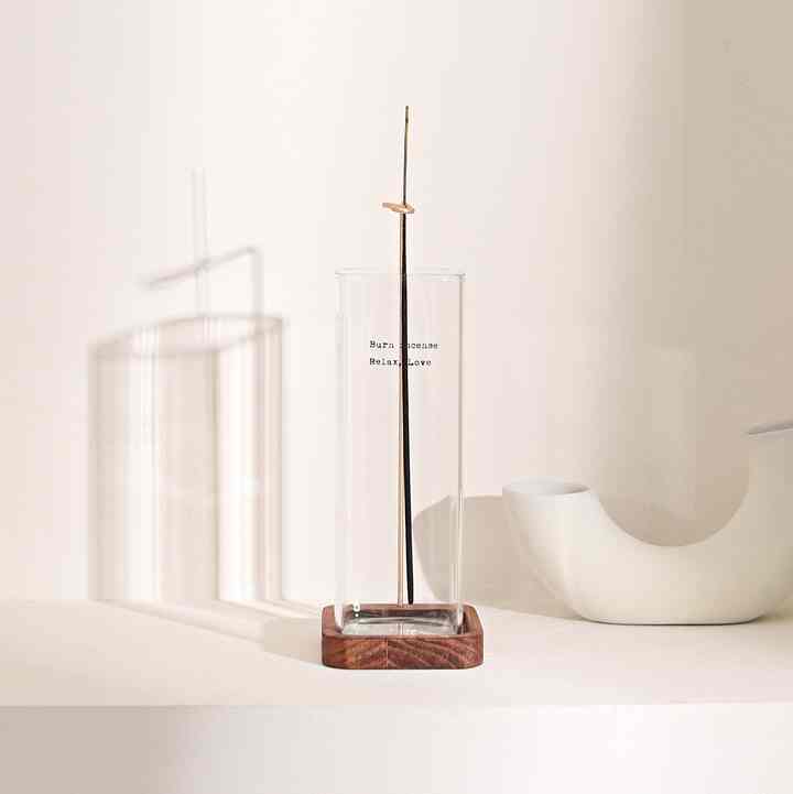 スクエア ガラス インセンスホルダー［2種］