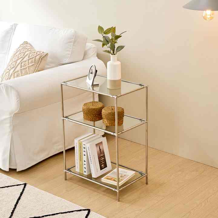 モジュール ガラス シェルフ［2色・2サイズ］