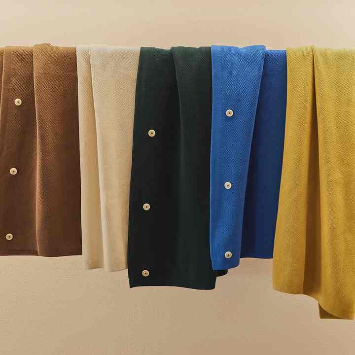 Knit Button Blanket ニット ボタン ブランケット 【4colors】