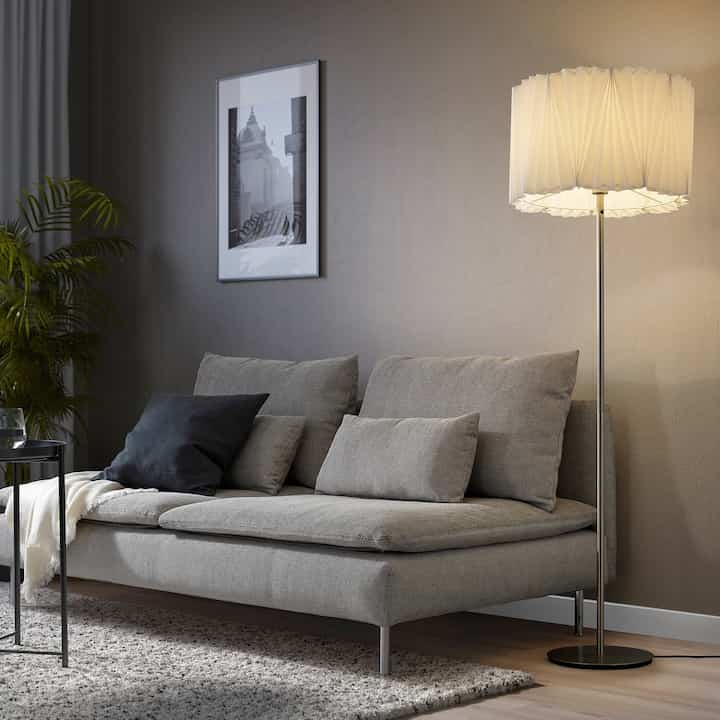 KUNGSHULT クングスフルト ランプシェード, プリーツ入 ホワイト