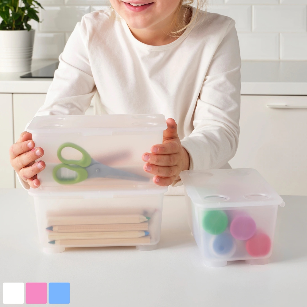 이케아 글리스 수납함 정리 뚜껑 서랍 소품 문구 다용도 (3입)