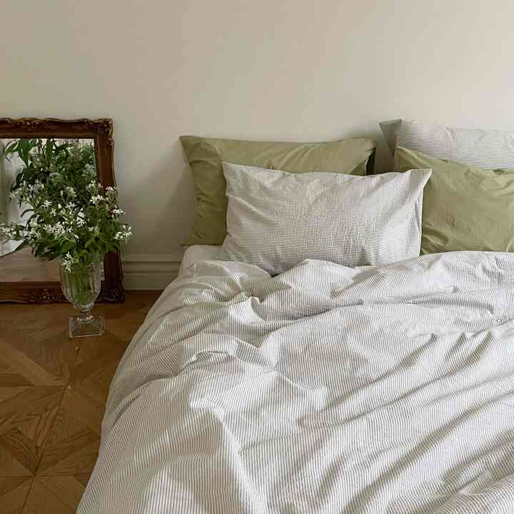 ストライプ シアサッカー 掛け布団カバー＆枕カバーセット［3色・3サイズ］