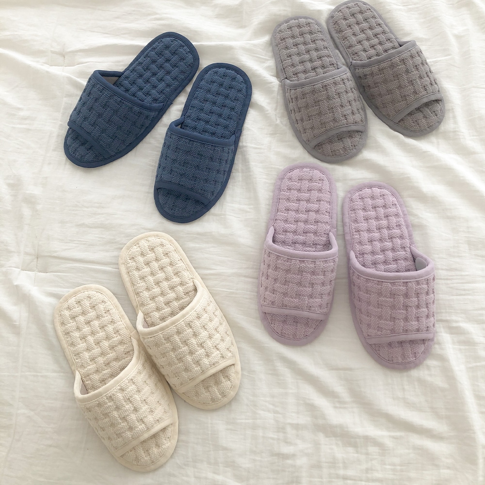 우리앤데코 워셔블 와플 컴피 면 거실화 실내 슬리퍼 거실 실내화 층간소음 8colors - 최저가 8,900원