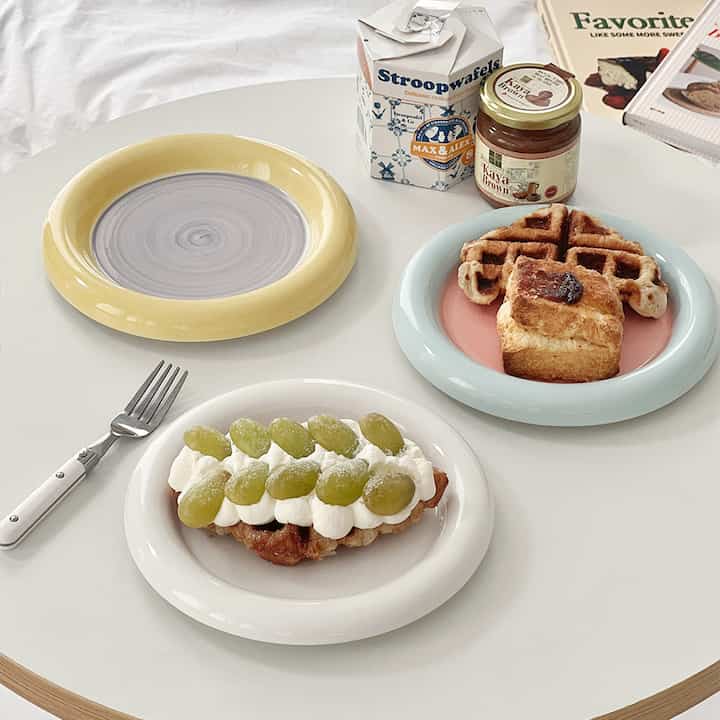 Mellow color 丸皿 20cm［3色］