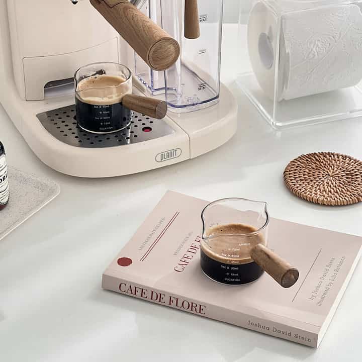 目盛尺 エスプレッソ ショットカップ 120ml ハンドル 耐熱ガラス［3種］