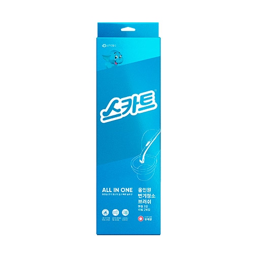스카트 스카트 올인원 일회용 변기청소 브러쉬 핸들1+리필24개