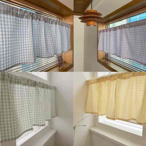 パステルチェック バランスカーテン［13色］