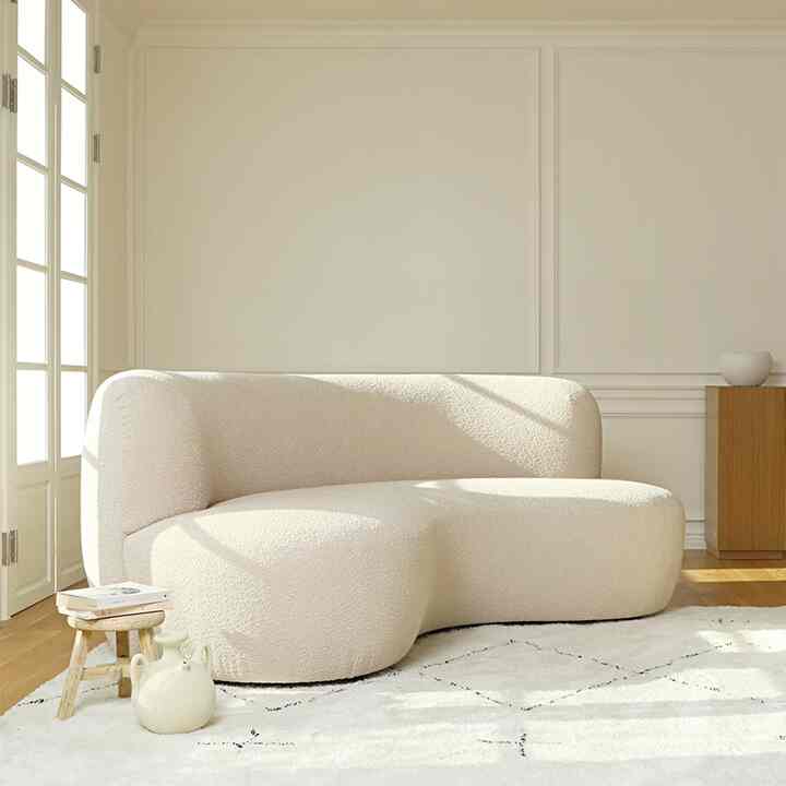 Priya 3人掛け ファブリック ソファ［2色］