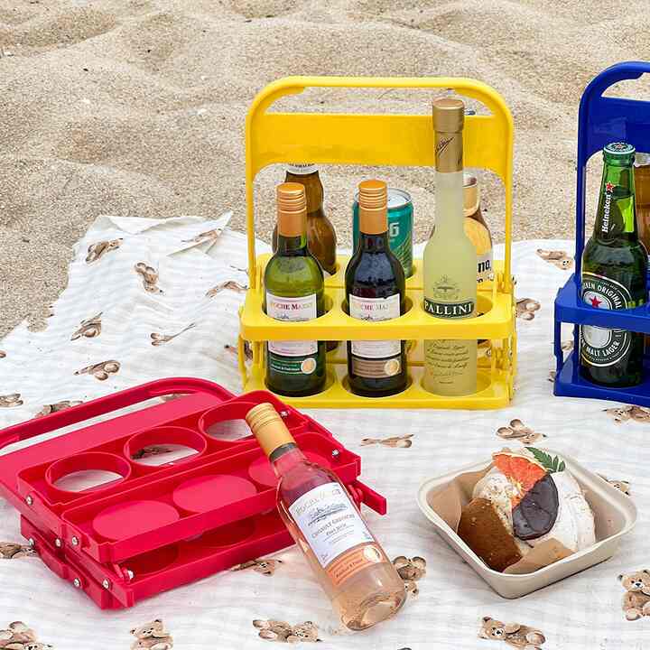 コンパクト 6口 ボトルキャリア［3色］