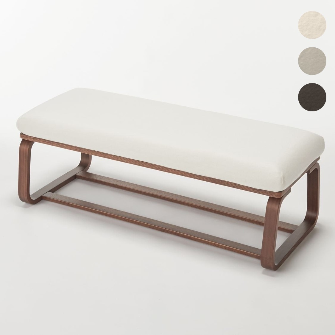 リビングでもダイニングでもつかえるベンチ・１・ウォールナット材 無印良品 リビングでもダイニングでもつかえるベンチ・1