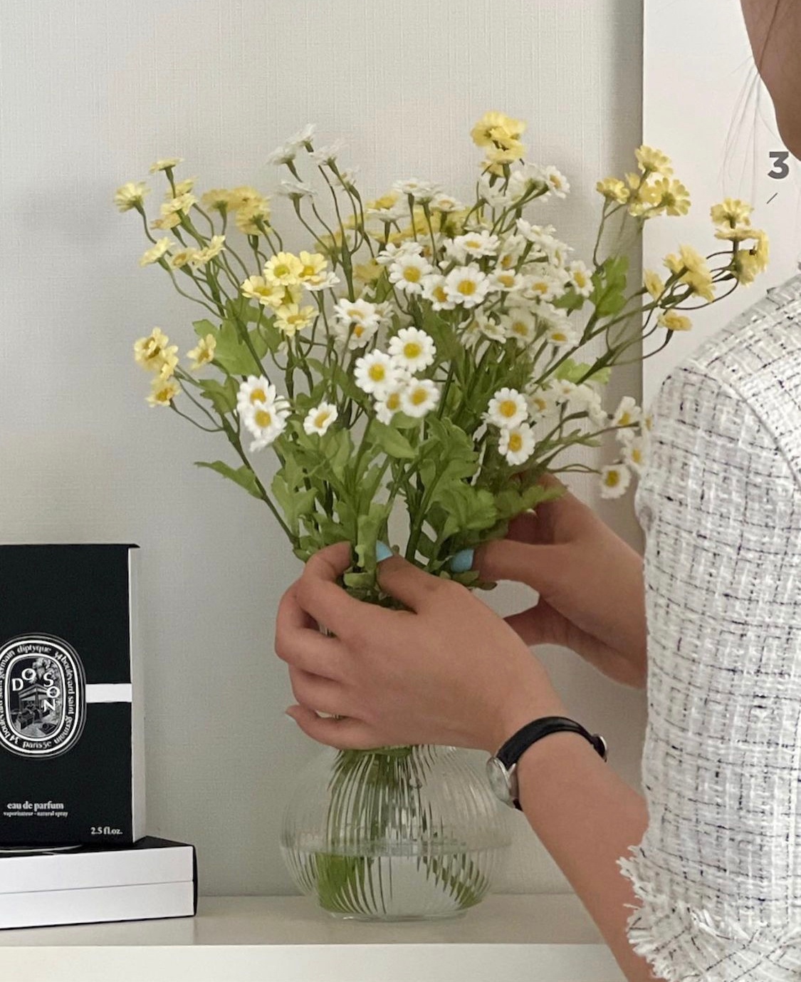 로맨모먼트 에그 마가렛 데이지 조화
