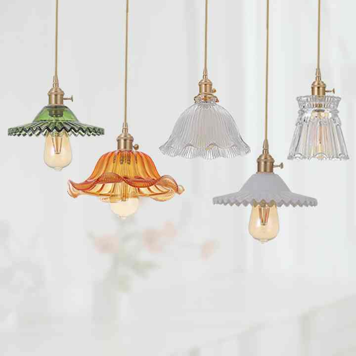 ヴィンテージ レトロ ガラスランプシェード［9種］