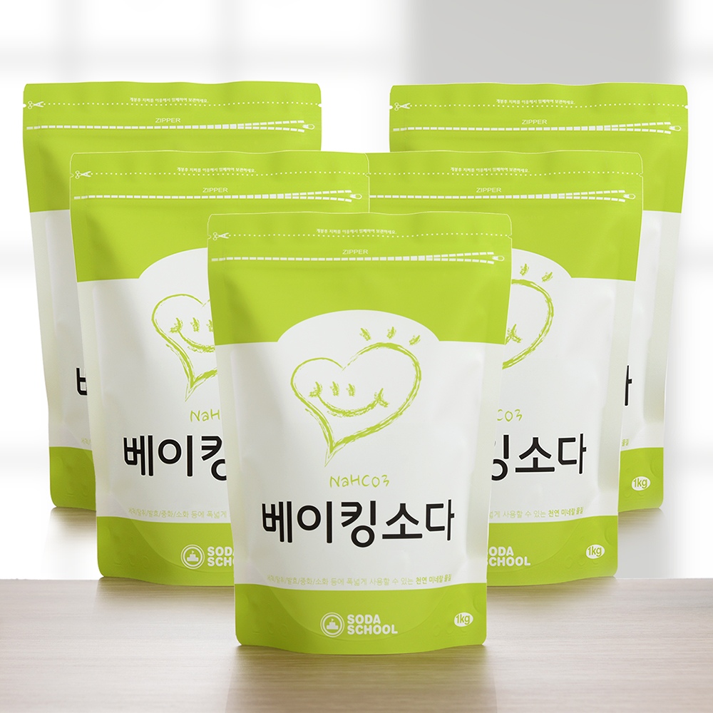 천연세제 베이킹소다 1kg 5개 가격 추이 소다스쿨 천연세제 베이킹소다 1kg 5개 - 최저가 13,900원