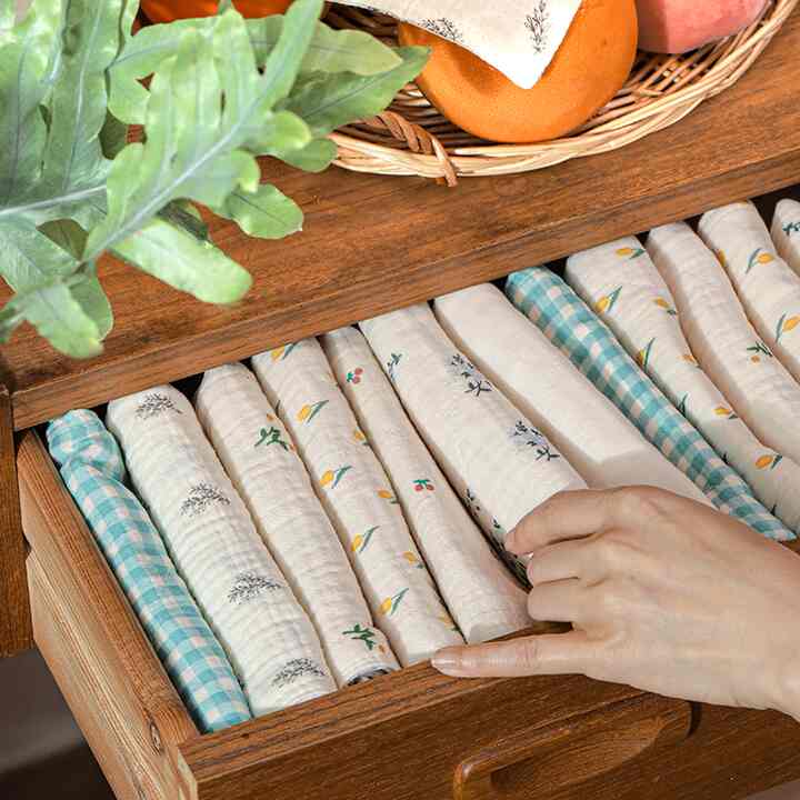 Micro Pattern Cotton Gauze Kitchen Towel (7 colors)