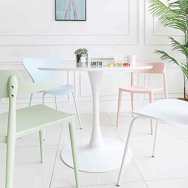 キンダー HPM ホワイト 円型 テーブル