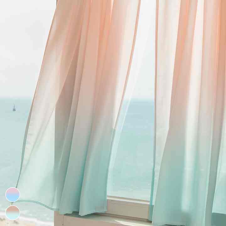 Haeundae グラデーション シフォン目隠しカーテン［2色・3サイズ］