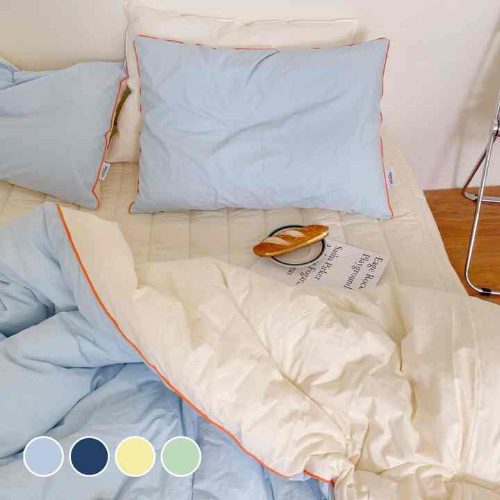 ピュアカラースプライシングデザイン無印ベッドカバーセット