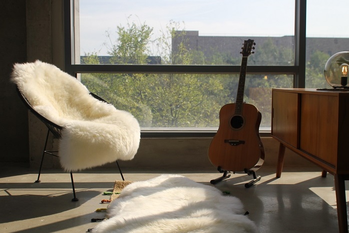 서재 양모 러그