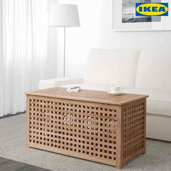 HOL ホール リビングテーブル 収納付き, アカシア材, 98x50 cm