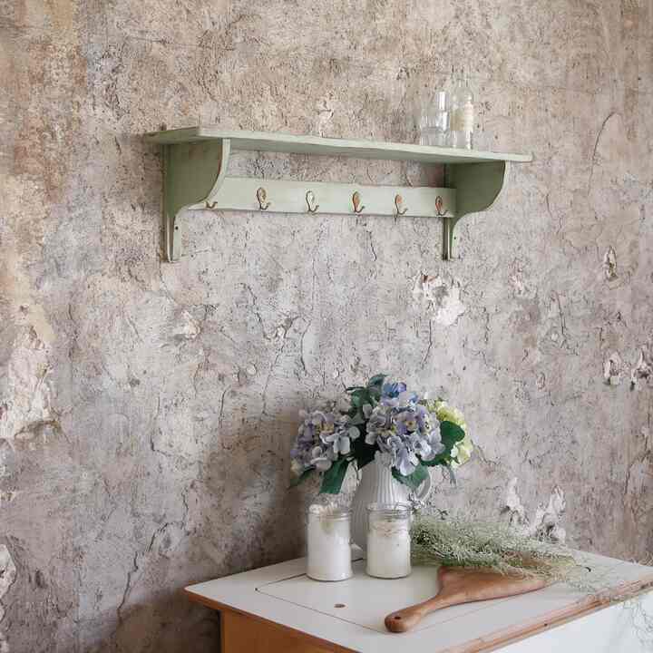 アンティークウッド プロバンス ウォールシェルフ 02 Fern Painting［2色］