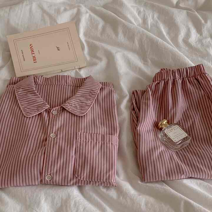 J'eu GREEK ストライプ 長袖 パジャマセット［2色・2サイズ］