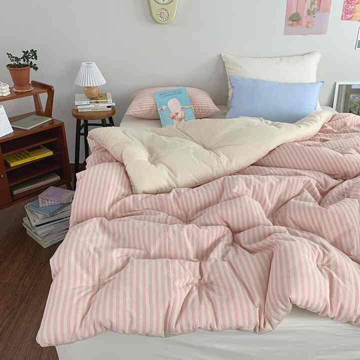 ムードストライプ 60番手 麻コットン 掛け布団［6色・2サイズ］