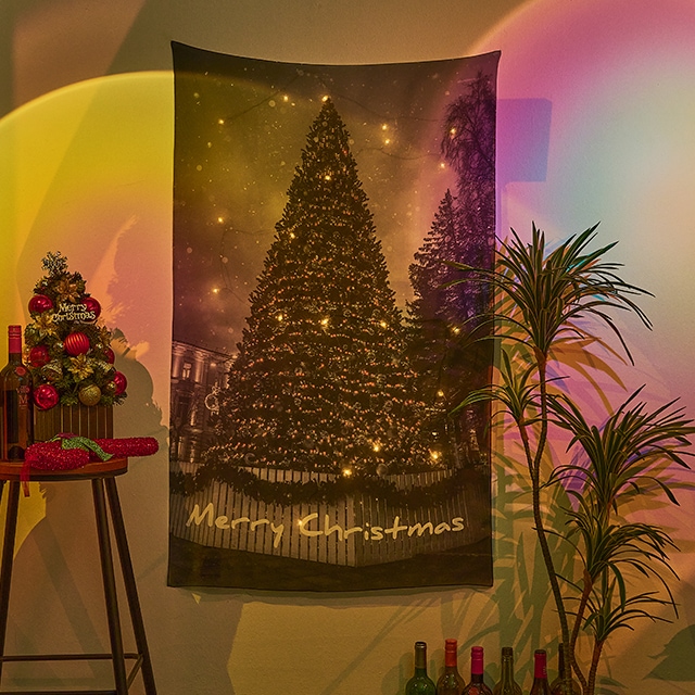 어번던스 Vintage Christmas 01 쉬폰 커튼 포스터 / 크리스마스 파티용품