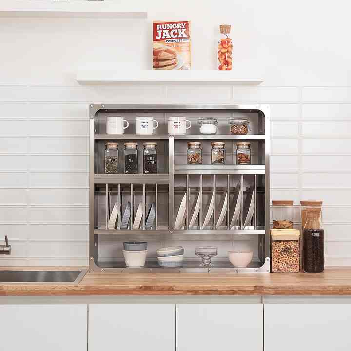 ステンレス304製 モダンキッチン＆ワインラックセット L