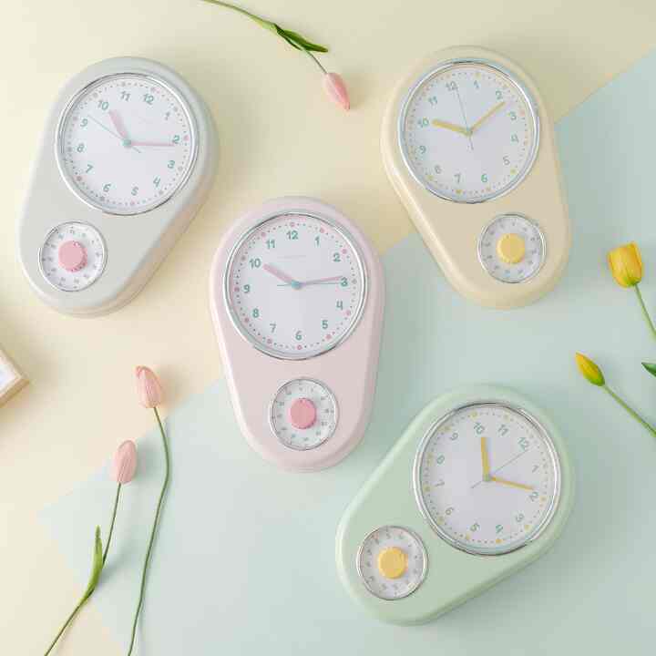 マカロン 無騒音 壁掛け時計［4色］