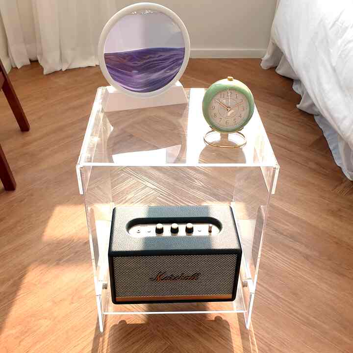 透明アクリル サイドテーブル 2段