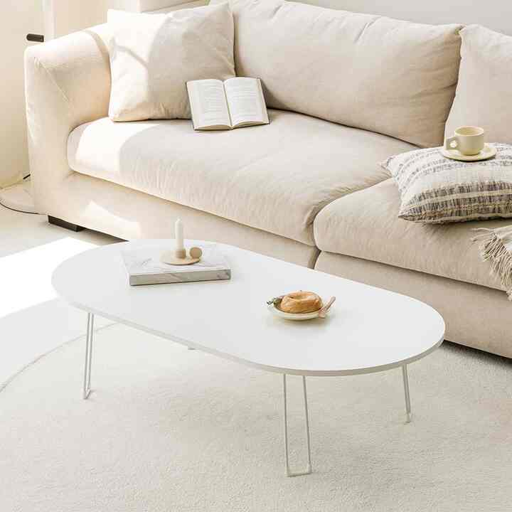 Foldable Oval Low Coffee Table