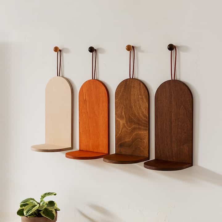 ラダー スリム ミニ 壁掛けシェルフ［4色］